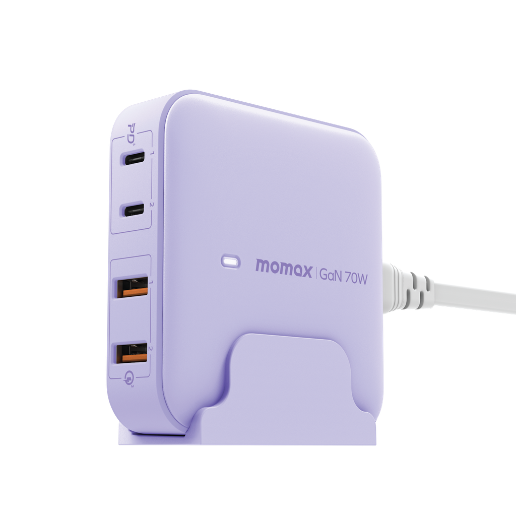 MOMAX ONE PLUG PD 70W GAN 4 PORTS DESKTOP CHARGER UK
