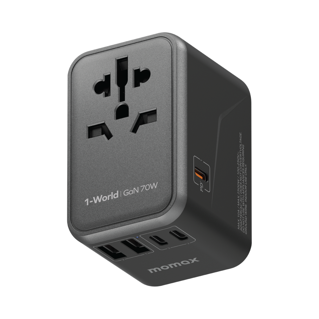 MOMAX 1-WORLD 70W GAN AC TRAVEL ADAPTOR