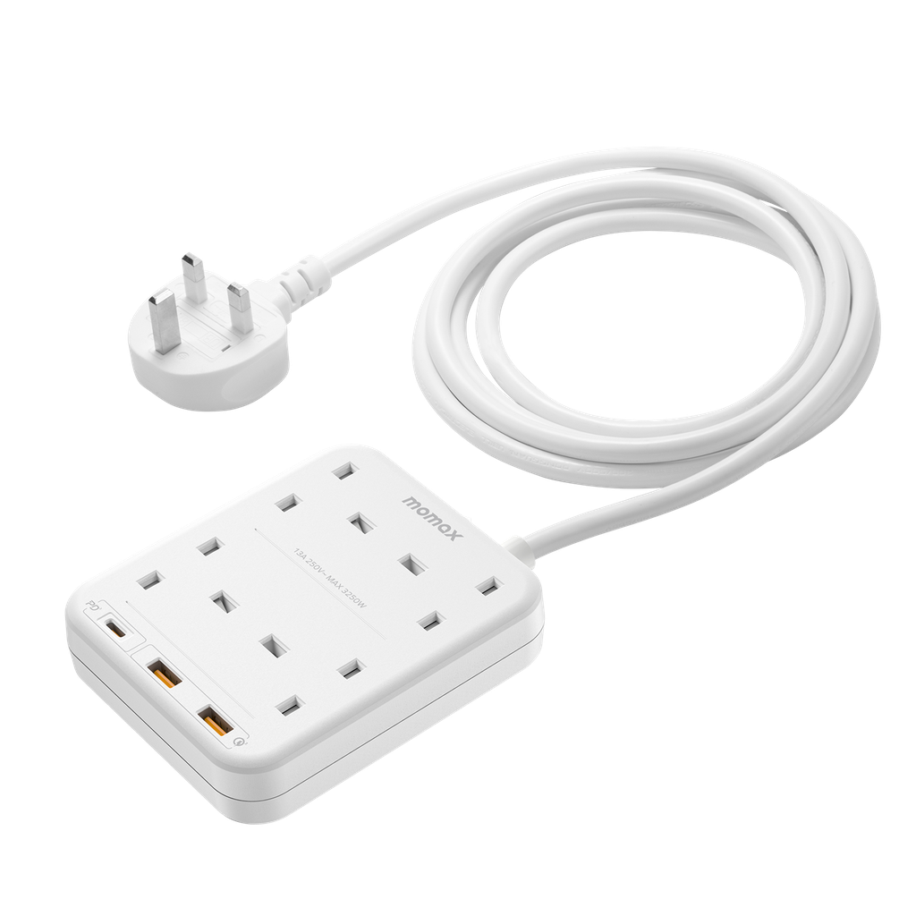 MOMAX ONEPLUG 4 OUTLET POWER STRIP WITH USB