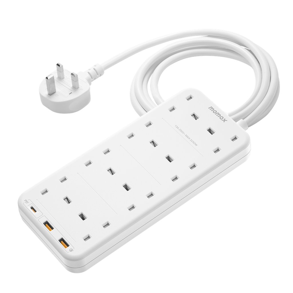 MOMAX ONEPLUG 8 OUTLET POWER STRIP WITH USB