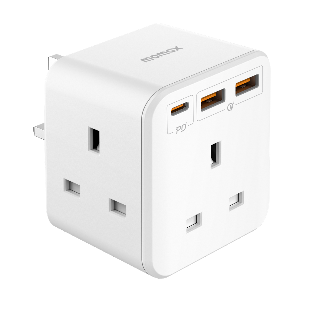 MOMAX ONEPLUG 3 OUTLET CUBE EXTENSION SOCKET WITH USB