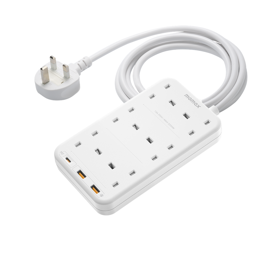 MOMAX ONEPLUG 6 OUTLET CUBE EXTENSION SOCKET WITH USB