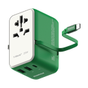 MOMAX 1-WORLD 25W 3 PORT WITH BUILT-IN USB-C CABLE AC TRAVEL ADAPTOR