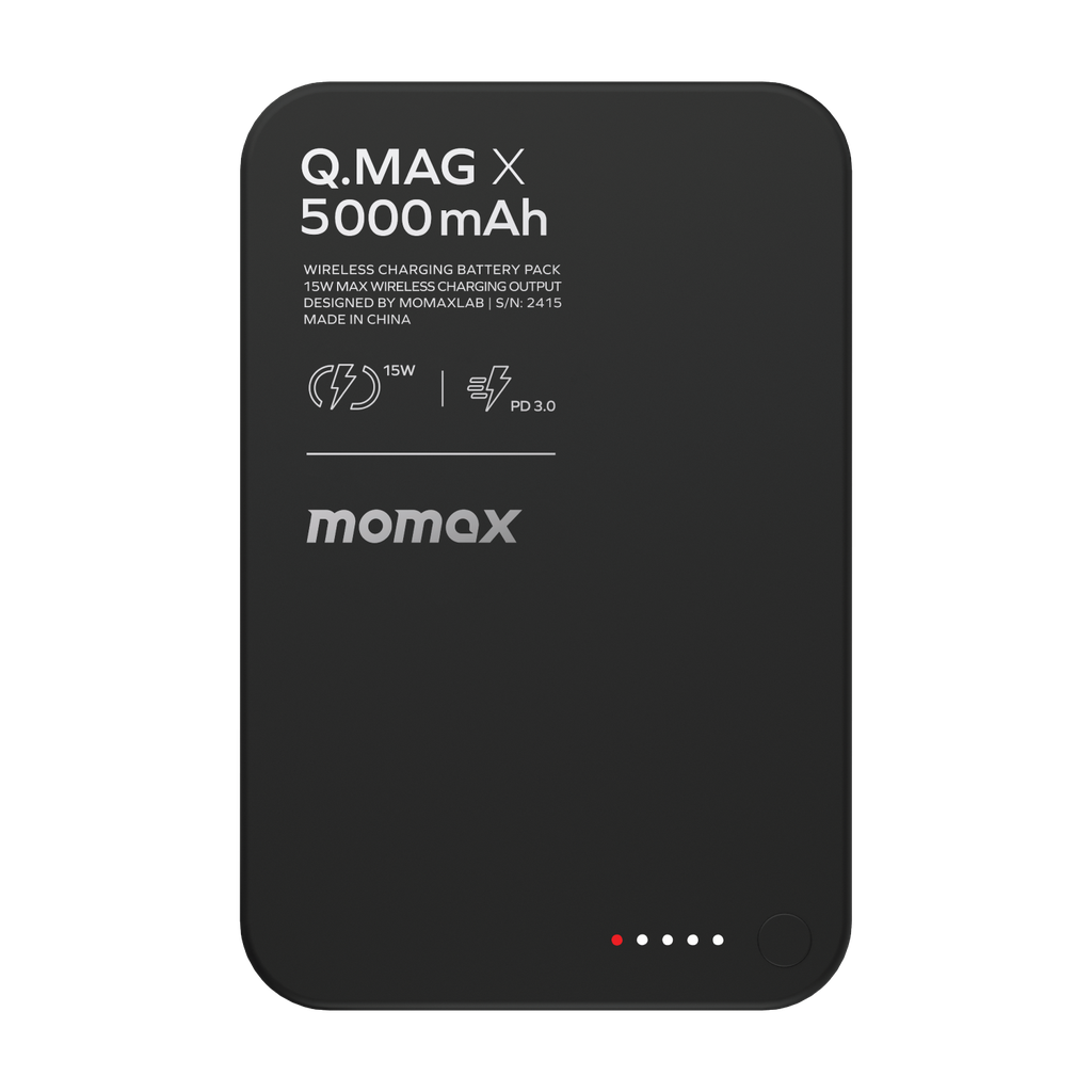 MOMAX Q.MAG X 5000mAh GEN2 15W ULTRA SLIM MAGSAFE WIRELESS POWER BANK