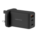 MOMAX 3 PORT 65W GAN WALL CHARGER