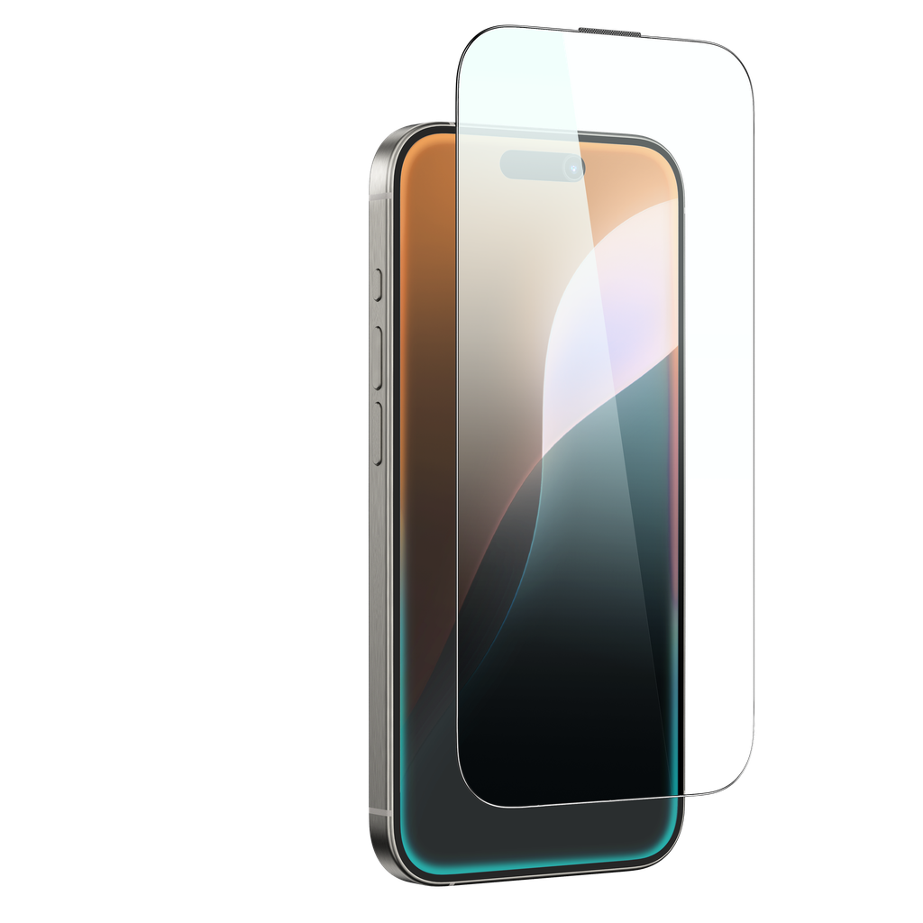 AT IPHONE 16 PLUS 6.7 2.75D FULLY COVERED DUST FILTER TITAN BLUE LIGHT GLASS