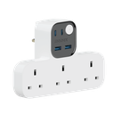 MOMAX 1-CHARGER WORK FLOW T-SHAPED EXTENTION 3 SOCKET WITH USB