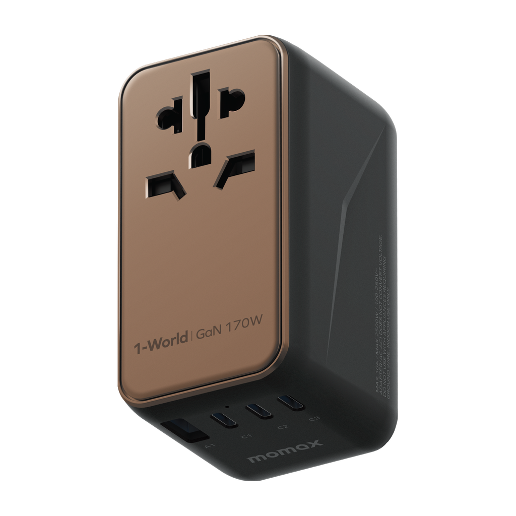 MOMAX 1-WORLD 170W GAN 4 PORT TRAVEL ADAPTOR