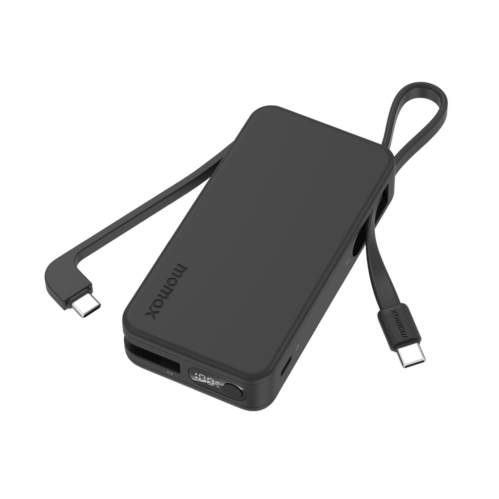 MOMAX 1-POWER VITAL+ 10000mAh POWER BANK WITH DUAL BUILT IN USB-C CABLE