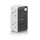MOMAX 1-CHARGE WORK FLOW 6-OUTLET DIGITAL DISPLAY POWER TOWER WITH USB