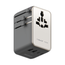 MOMAX 1-WORLD2 GAN 100W 4-PORT USB-C DUAL AC TRAVEL ADAPTOR