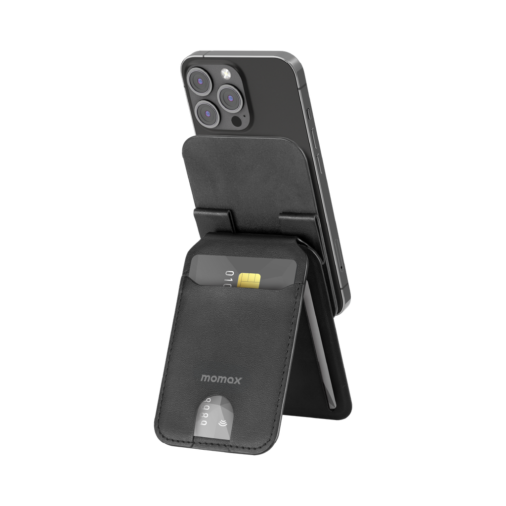 MOMAX 1-WALLET MAGNETIC ADJUSTABLE STAND CARD HOLDER