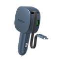 MOMAX 1-MOVE+ 60W 2-PORT CAR CHARGER WITH BUILT-IN RETRACTABLE CABLE