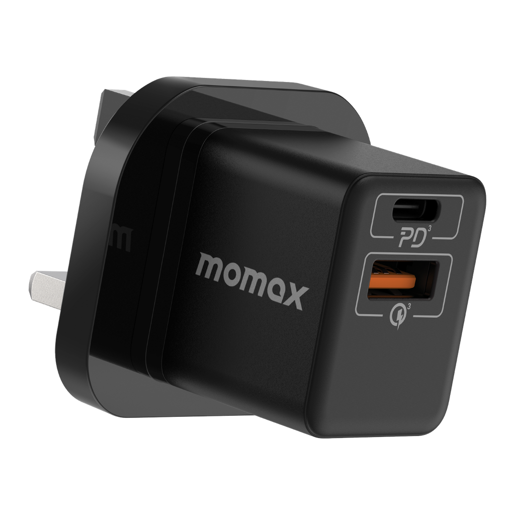 MOMAX ONEPLUG 20W 2 PORT MINI WALL CHARGER