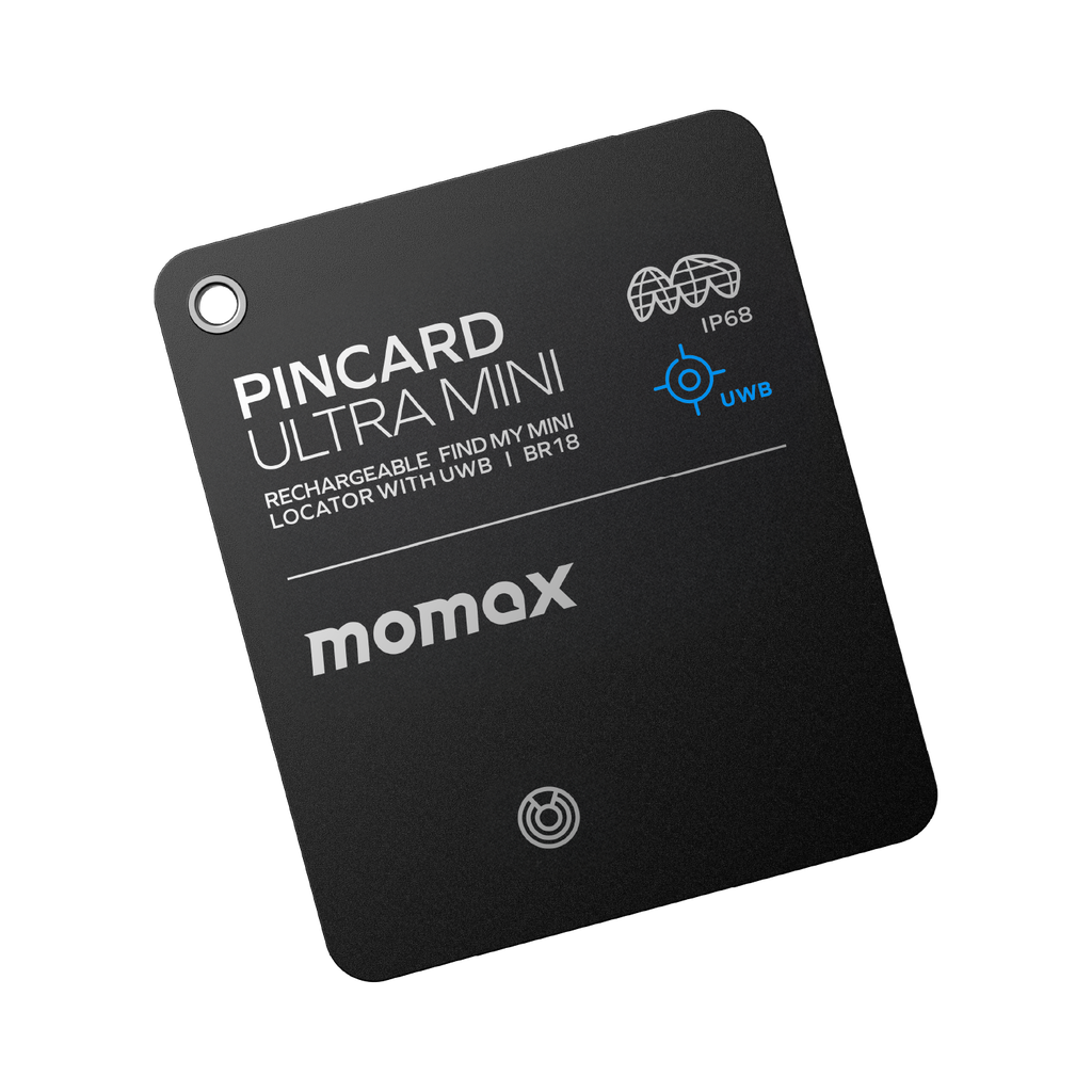 MOMAX PINCARD ULTRA MINI RECHARGEABLE FIND MY MINI LOCATOR WITH UWB