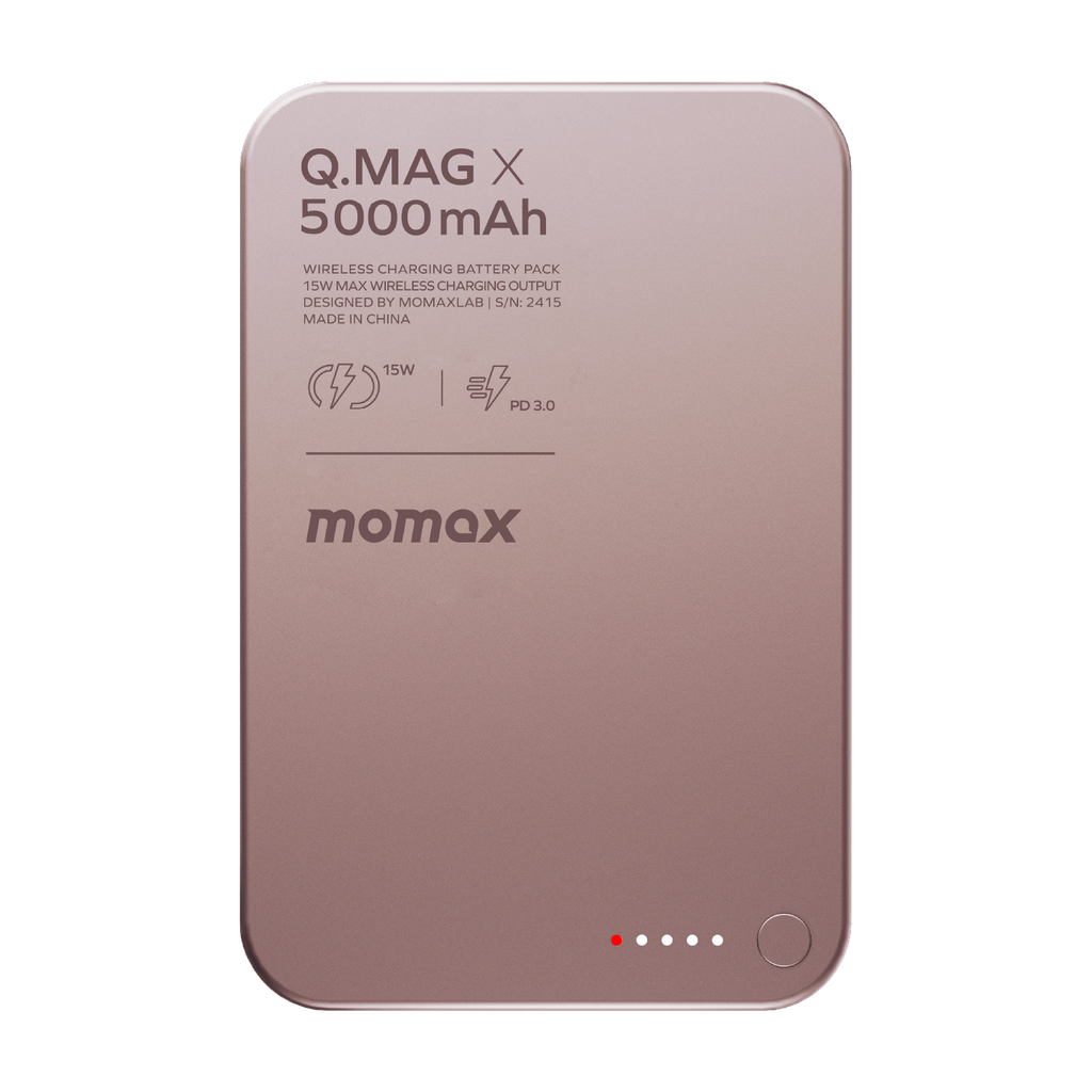 MOMAX Q.MAG X 5000mAh GEN2 15W ULTRA SLIM MAGSAFE WIRELESS POWER BANK