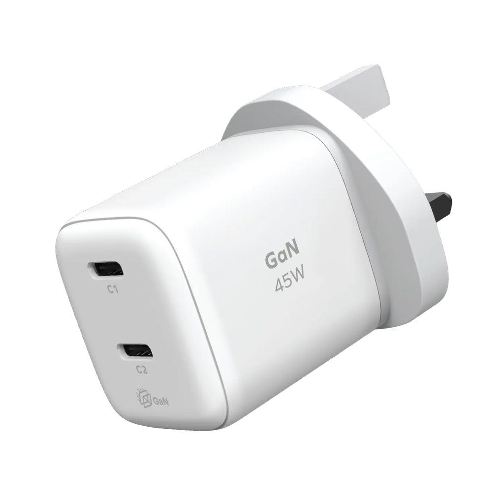 MOMAX 1-CHARGE 45W 2-PORT GAN CHARGER 2X USB-C