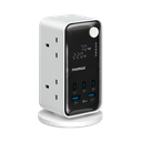 MOMAX 1-CHARGE 70W WORK FLOW 6-OUTLET DIGITAL DISPLAY POWER TOWER WITH USB