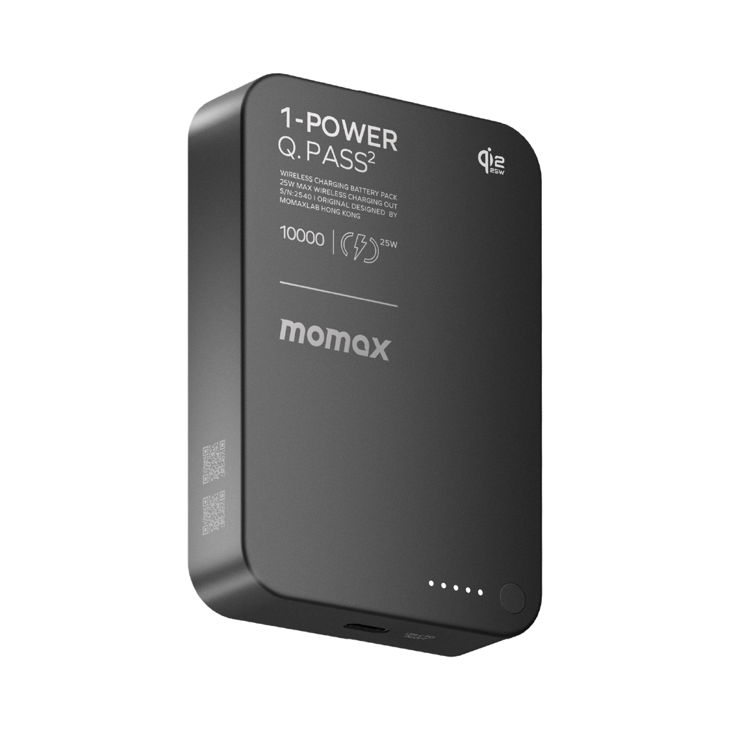 MOMAX 1-POWER Q.PASS2 10000mAh QI2 25W MAGNETIC WIRELESS POWER BANK
