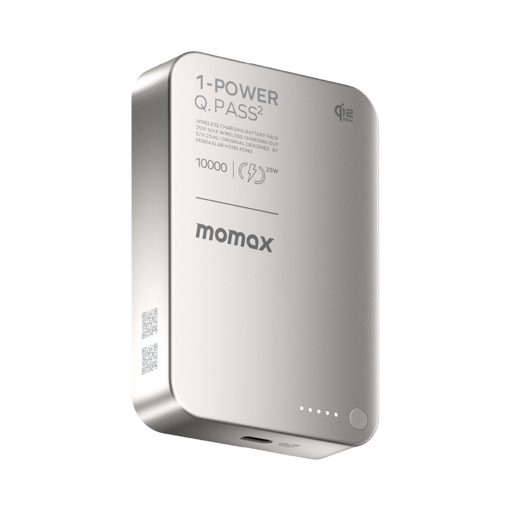 MOMAX 1-POWER Q.PASS2 10000mAh QI2 25W MAGNETIC WIRELESS POWER BANK