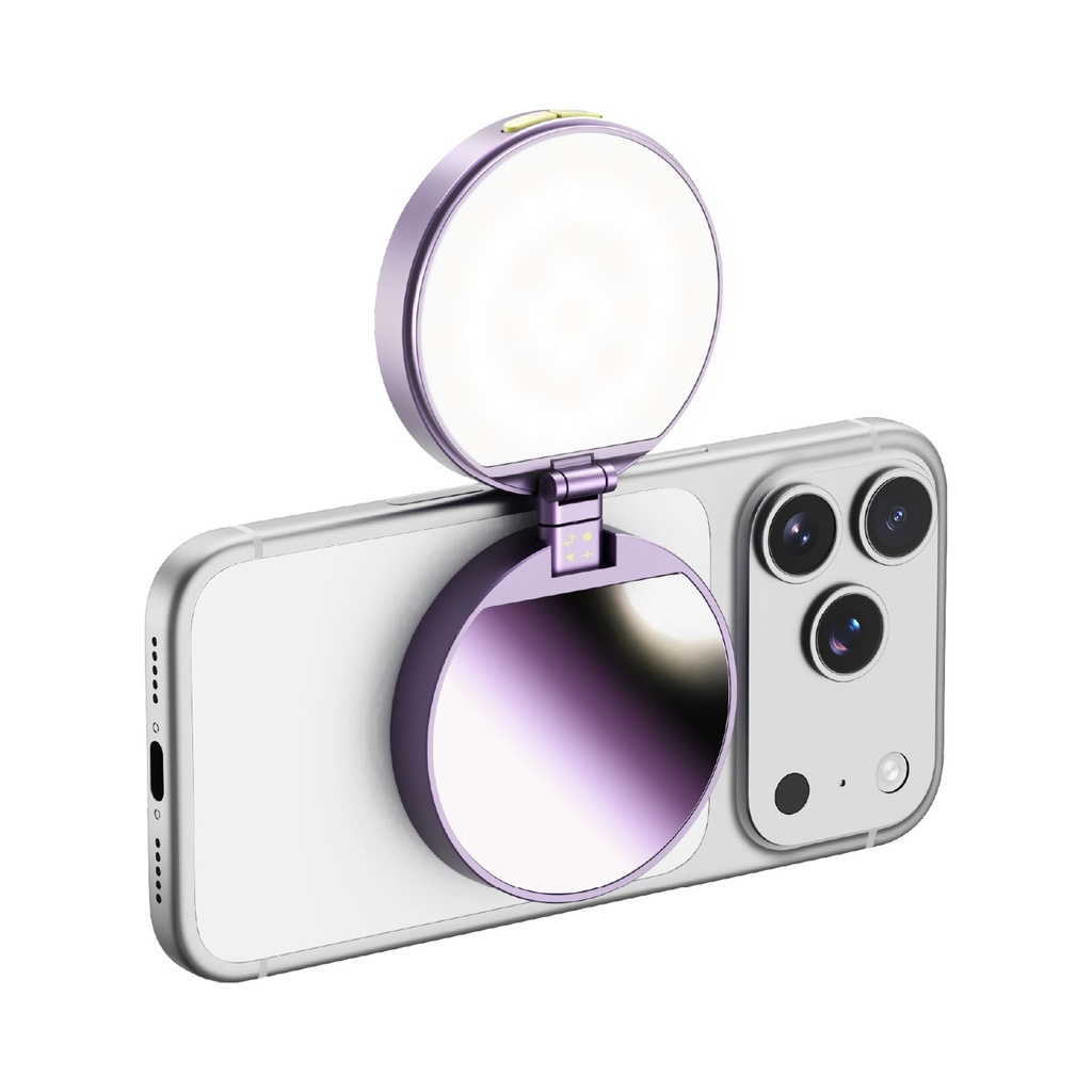 MOMAX 1-SNAP GLOW MAGNETIC LIVE STREAMING SELFIE LIGHT WITH FOLDABLE STAND