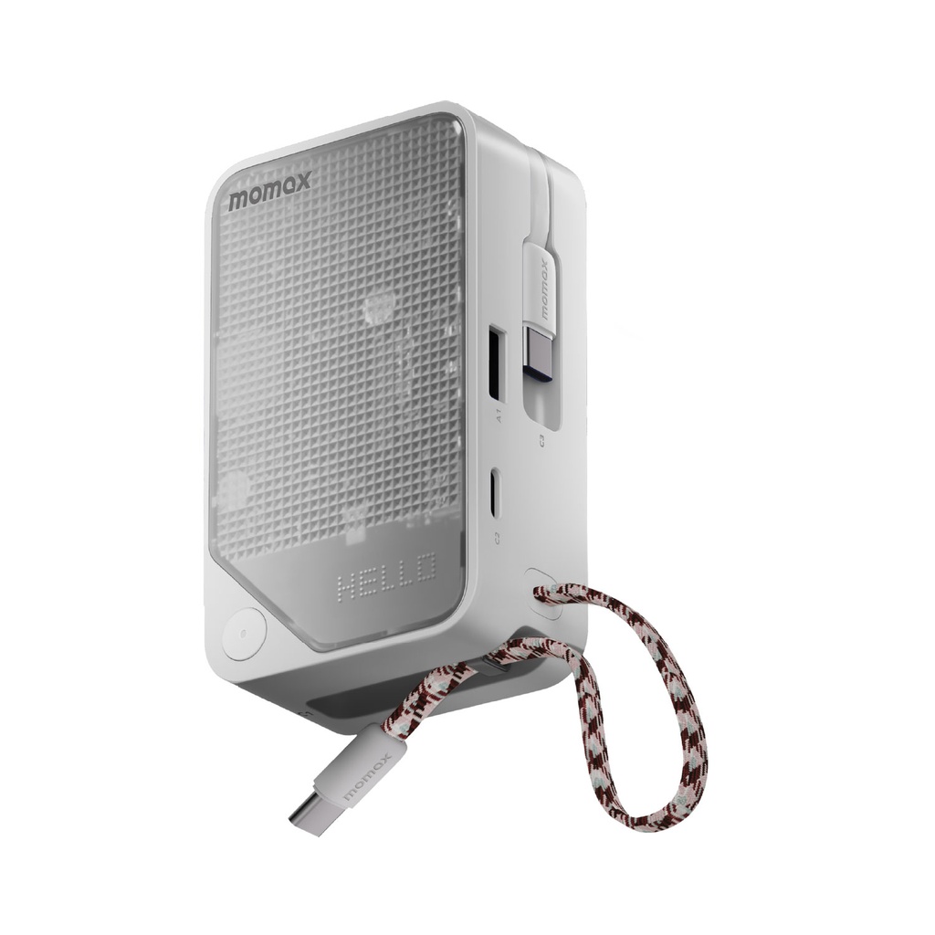 MOMAX 1-POWER X+ 10000mAh BATTERY PACK WITH DUAL BUILT-IN USB-C CABLE
