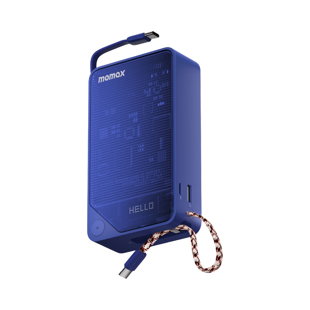 MOMAX 1-POWER X+ 20000mAh BATTERY PACK WITH DUAL BUILT-IN USB-C CABLE