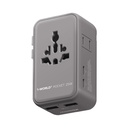 MOMAX 1-WORLD POCKET2 25W 4-PORT DUAL AC ULTRATHIN TRAVEL ADAPTOR