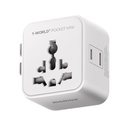 MOMAX 1-WORLD POCKET MINI2 DUAL AC ULTRATHIN TRAVEL ADAPTOR