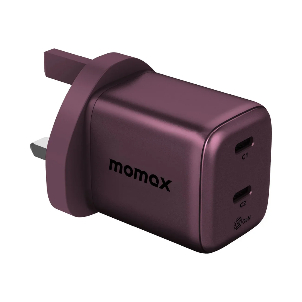 MOMAX 1-CHARGE 45W 2-PORT GAN CHARGER PD 3.2 AVS 60W PEAK