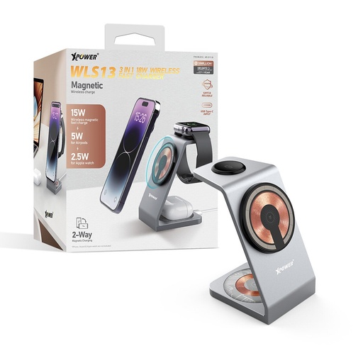 [XP-Z17-SI] XPOWER WLS13 3IN1 18W MAGNETIC WIRELESS CHARGER