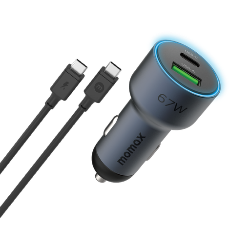[UC16GSC] MOMAX MOVE 67W DUAL PORT CAR CHARGER+ 1MTR 100W C TO C CABLE