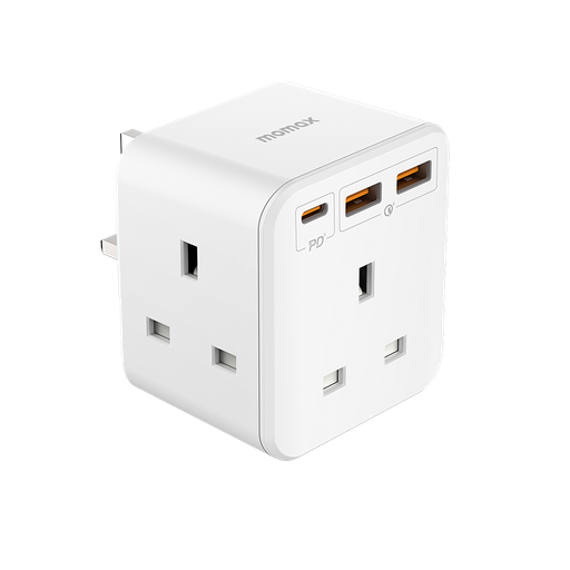 MOMAX ONEPLUG 3 OUTLET CUBE EXTENSION SOCKET WITH USB