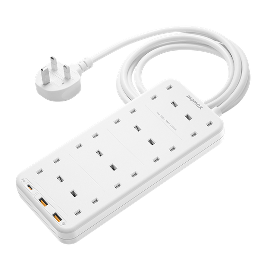 MOMAX ONEPLUG 8 OUTLET POWER STRIP WITH USB