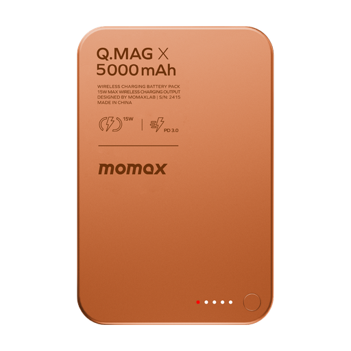 MOMAX Q.MAG X 5000mAh GEN2 15W ULTRA SLIM MAGSAFE WIRELESS POWER BANK