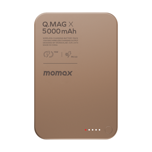 MOMAX Q.MAG X 5000mAh GEN2 15W ULTRA SLIM MAGSAFE WIRELESS POWER BANK