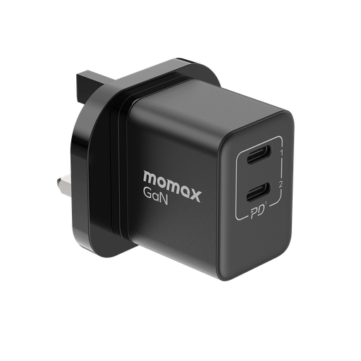 MOMAX 35W 2 PORT GAN MINI WALL CHARGER