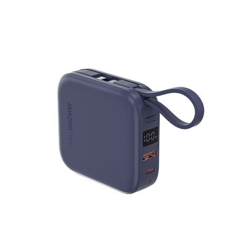AT THUNDER GO 10000mAh POWER BANK WITH BUILT-IN 2 USB-C CABLES