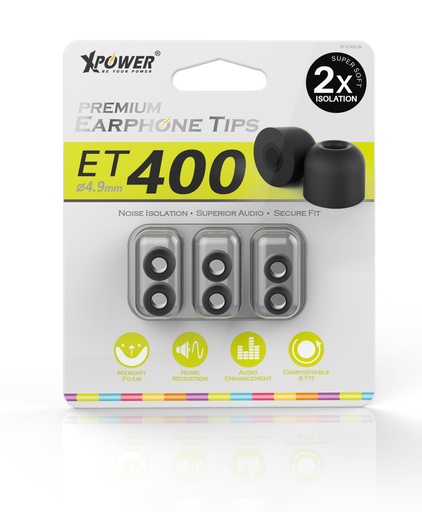 [XP-ET400-BK] XPOWER XP-ET400-BK PREMIUM EARPHONE TIPS