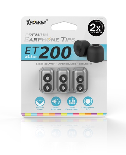 [XP-ET200-BK] XPOWER XP-ET200-BK PREMIUM EARPHONE TIPS