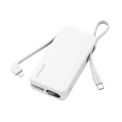 MOMAX 1-POWER VITAL+ 10000mAh POWER BANK WITH BUILT IN USB-C & LIGHTNING CABLE