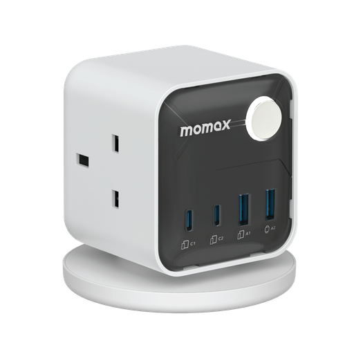 [US20UKW] MOMAX 1-CHARGE WORK FLOW 3-OUTLET POWER CUBE WITH USB