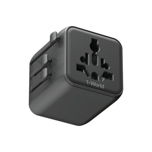 MOMAX 1-WORLD UNIVERSAL TRAVEL ADAPTOR WITH DUAL AC