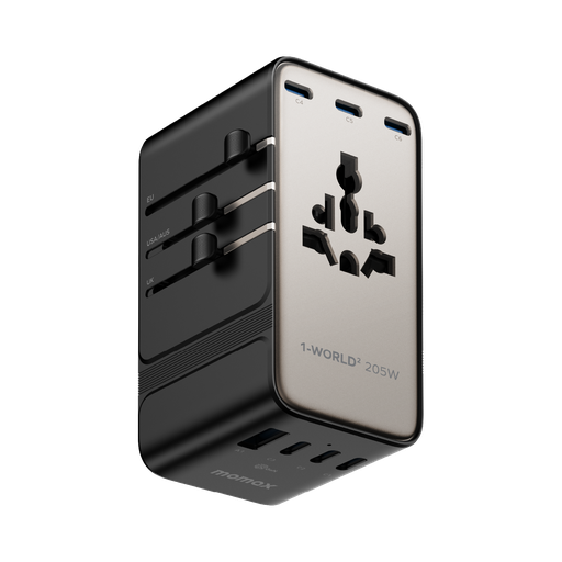 [UA28L] MOMAX 1-WORLD2 205W 7-PORT DUAL AC TRAVEL ADAPTOR