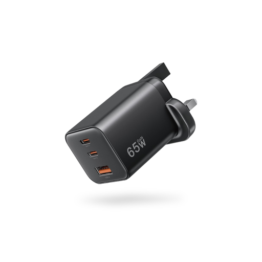 [EX65WBK] AT THUNDER PRO GAN 65W 3PORTS 1A+2C WALL CHARGER