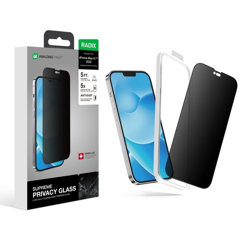 [IP226.7PRCGLA] AT IPHONE 14 PLUS 6.7 2.75D FULLY COVERED RADIX PRIVACY GLASS