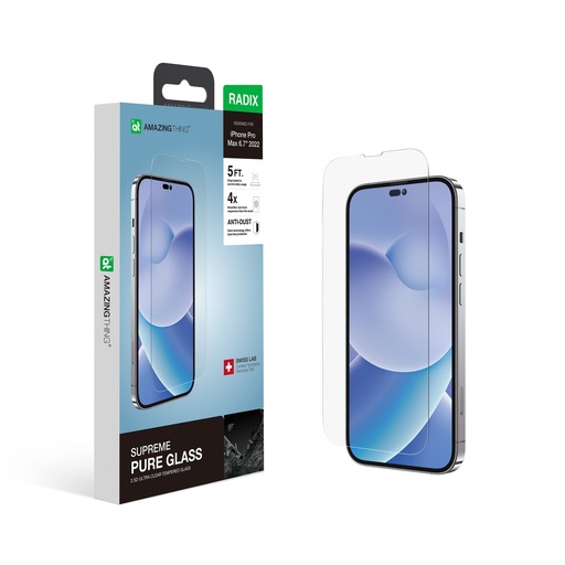 [IP226.7PSGLA] AT IPHONE 14 PRO MAX 6.7 2.5D PURE GLASS WITH SLEEVE PACKAGING