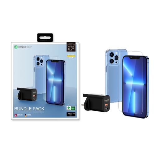 [ATIP13PMBP] AT IPHONE 13 PRO MAX 6.7" BUNDLE 2XGLASS+TRAY+CASE+CHARGER