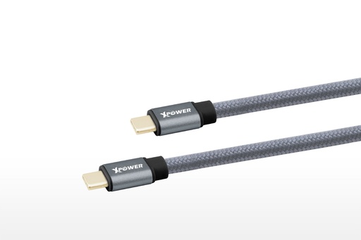 [XP-TCTCN2G0_2-GY] XPOWER 2ND GEN TYPE-C TO TYPE-C ALUMINIUM ALLOY 0.2M CABLE