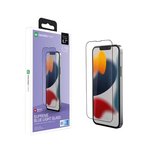 [IPHONE20216.7DPBJBGLA] AT IPHONE 13 6.7 2.75D FULLY COVERED ANTI-BLUE GLASS WITH TRAY